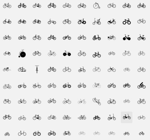 On The noun Project - just a few of the results for "bicycle"